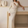 Alexius One Shoulder Knit Maxi Dress – Ivory Alexius One Shoulder Knit Maxi Dress – Ivory