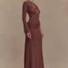 Alexius One Shoulder Knit Maxi Dress – Nutmeg Alexius One Shoulder Knit Maxi Dress – Nutmeg