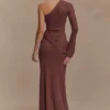 Alexius One Shoulder Knit Maxi Dress – Nutmeg Alexius One Shoulder Knit Maxi Dress – Nutmeg