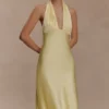 Alice Satin Halter Maxi Dress – Lemon Alice Satin Halter Maxi Dress – Lemon