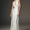 Alice Satin Halter Maxi Dress – White
