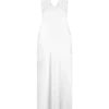 Alice Satin Halter Maxi Dress – White