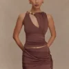 Alicent Slinky Beaded Mini Skirt – Chocolate Alicent Slinky Beaded Mini Skirt – Chocolate