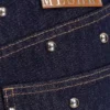 Alima Mid Rise Stud Denim Jeans – Washed Indigo Blue Alima Mid Rise Stud Denim Jeans – Washed Indigo Blue