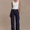 Alima Mid Rise Stud Denim Jeans – Washed Indigo Blue Alima Mid Rise Stud Denim Jeans – Washed Indigo Blue