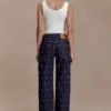 Alima Mid Rise Stud Denim Jeans – Washed Indigo Blue Alima Mid Rise Stud Denim Jeans – Washed Indigo Blue
