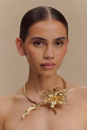 Allona Floral Choker – Gold Allona Floral Choker – Gold
