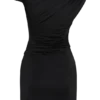 Alyn Off Shoulder Draped Mini Dress – Black