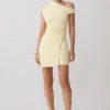 Alyn Off Shoulder Draped Mini Dress – Lemon Alyn Off Shoulder Draped Mini Dress – Lemon