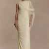 Amandine Ruched Slinky Maxi Dress – Lemon Amandine Ruched Slinky Maxi Dress – Lemon