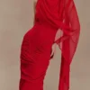 Amandine Ruched Slinky Maxi Dress – Ruby Amandine Ruched Slinky Maxi Dress – Ruby