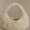 Amara Pearl Teardrop Beaded Bag – White