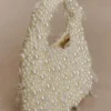 Amara Pearl Teardrop Beaded Bag – White