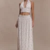 Amaris Gathered Plisse Maxi Skirt – Floral Ditsy Print Amaris Gathered Plisse Maxi Skirt – Floral Ditsy Print