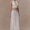 Amaris Gathered Plisse Maxi Skirt – Floral Ditsy Print Amaris Gathered Plisse Maxi Skirt – Floral Ditsy Print