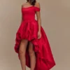 Amelia Bubble Maxi Dress – Ruby Red