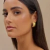 Amelia Textured Hoop – Gold