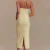 Amelita Suiting Halter Midi Dress – Pale Lemon Amelita Suiting Halter Midi Dress – Pale Lemon