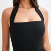 Amelita Suiting Halter Mini Dress – Black