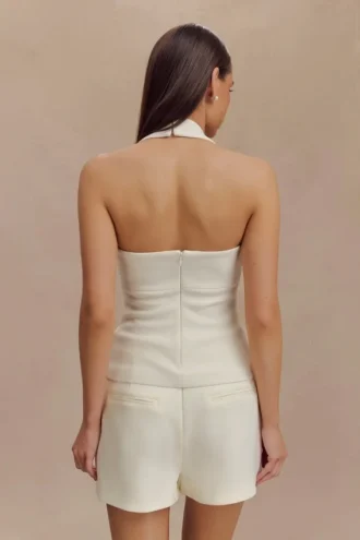Amelita Suiting Halter Top – Ivory