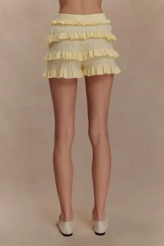Amy Pointelle Knit Frill Bloomers – Lemon