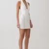 Anari Gathered Scuba Mini Dress – White