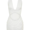 Anari Gathered Scuba Mini Dress – White