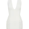 Anari Gathered Scuba Mini Dress – White