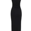 Anastasia One Shoulder Modal Midi Dress – Black