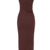 Anastasia One Shoulder Modal Midi Dress – Mahogany