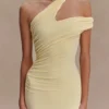 Anastasia One Shoulder Modal Midi Dress – Pale Lemon Anastasia One Shoulder Modal Midi Dress – Pale Lemon
