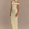 Anastasia One Shoulder Modal Midi Dress – Pale Lemon Anastasia One Shoulder Modal Midi Dress – Pale Lemon