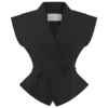 Andina Shortsleeve Linen Top – Black