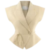 Andina Shortsleeve Linen Top – Natural Beige