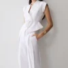 Raya Mid Rise Wide Leg Linen Pant – White Raya Mid Rise Wide Leg Linen Pant – White