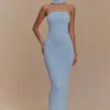 Andrea Strapless Knit Maxi Dress – Light Blue Andrea Strapless Knit Maxi Dress – Light Blue