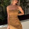 Andy Faux Suede Mini Dress – Camel Andy Faux Suede Mini Dress – Camel