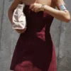 Andy Faux Suede Mini Dress – Wine