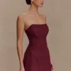 Andy Faux Suede Mini Dress – Wine