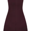 Andy Faux Suede Mini Dress – Wine