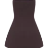 Anette Bandage Knit Strapless Top – Chocolate