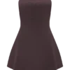Anette Bandage Knit Strapless Top – Chocolate