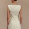 Angela Textured Boucle Mini Dress – Ivory