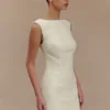 Angela Textured Boucle Mini Dress – Ivory