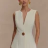Angelie Suiting Vest Top – Ivory