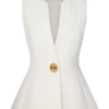 Angelie Suiting Vest Top – Ivory