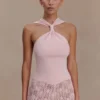 Angelika Twist Front Knit Top – Baby Pink Angelika Twist Front Knit Top – Baby Pink