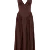Angelina Scuba Halter Midi Dress – Chocolate Angelina Scuba Halter Midi Dress – Chocolate