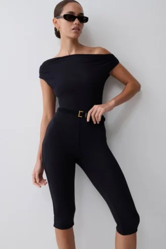 Anh One Shoulder Modal Jumpsuit – Black Anh One Shoulder Modal Jumpsuit – Black