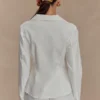 Annalee Cotton Beaded Tie Shirt – White